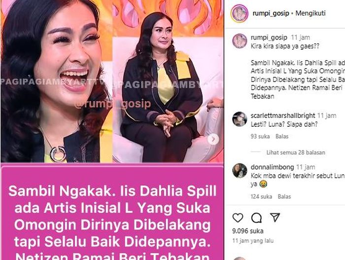 Postingan akun @rumpi_gosip