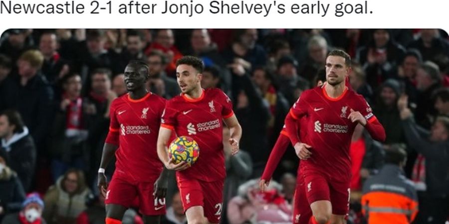 Hasil Babak 1 - Sempat Dikejutkan dengan Gol Shelvey, Liverpool Comeback Lewat Gol Jota dan Mo Salah