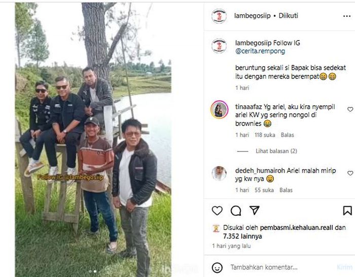 Postingan akun @lambegosiip