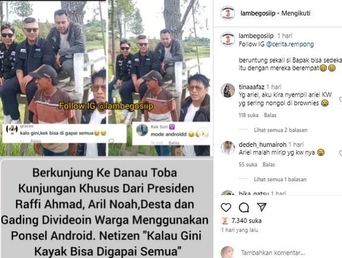 Postingan akun @lambegosiip