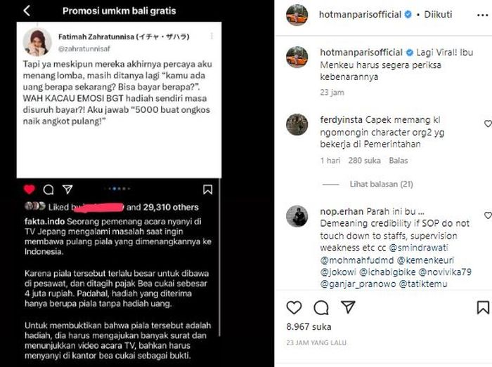 Postingan Hotman Paris