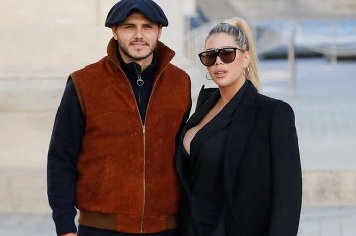 Mauro Icardi dan sang istri, Wanda Nara.