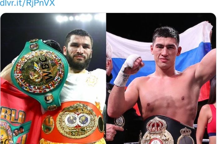 Montase dua petinju kelas berat ringan, Dmitry Bivol (kiri), dan Artur Beterbiev (kanan). 