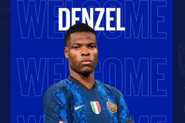 Denzel Dumfries resmi menjadi pemain Inter Milan, 14 Agustus 2021.