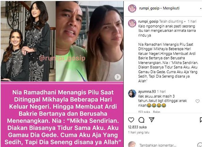 Postingan akun @rumpi_gosip
