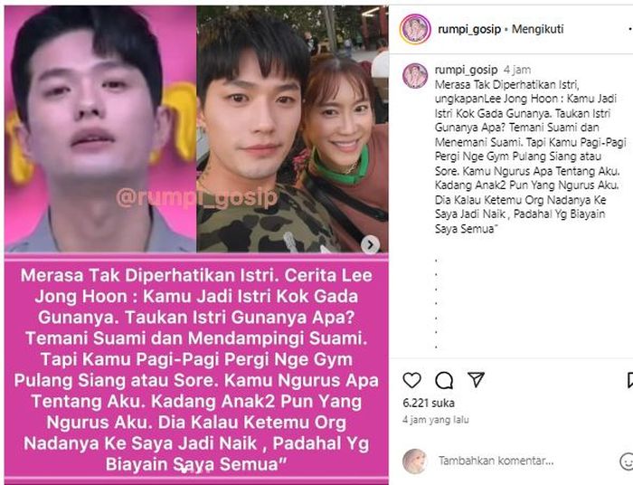 Postingan akun @rumpi_gosip