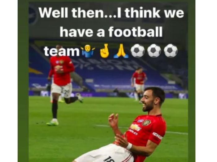 Instagram Story Paul Scholes saat merayakan hasil positif yang diraih oleh klub yang pernah dibelanya, Manchester United.