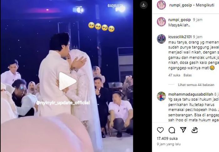 Momen Abidzar memeluk dan mencium kening Adiba Khanza