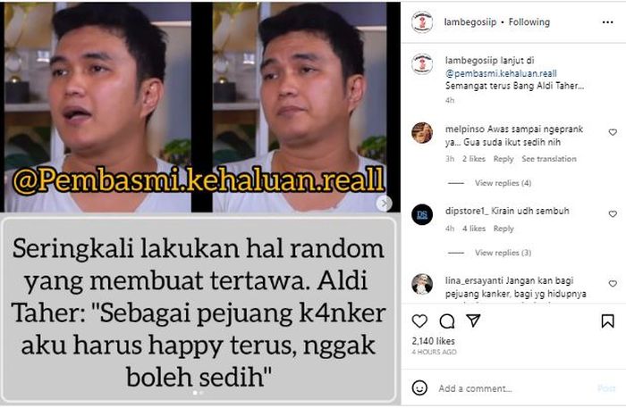 Posting-an akun @lambegosiip