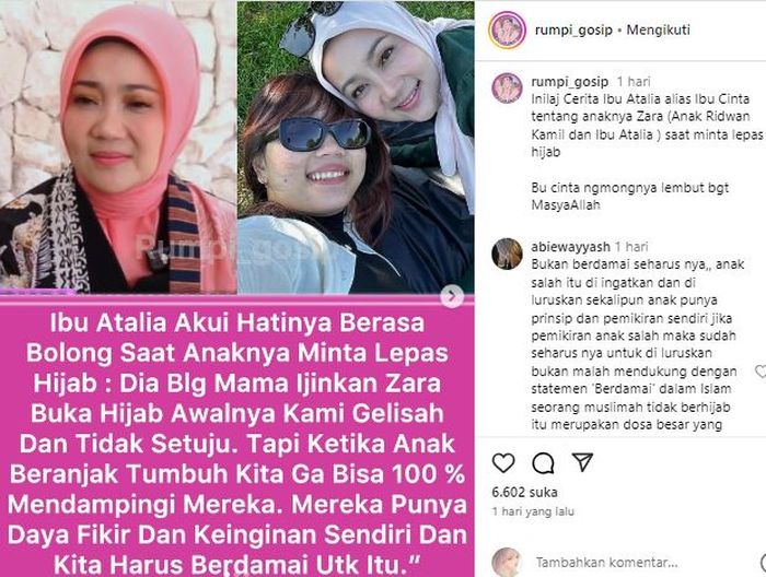 Postingan akun @rumpi_gosip 