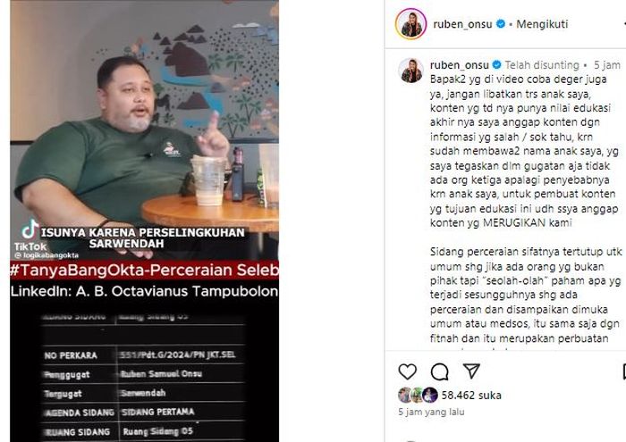 Postingan Ruben Onsu