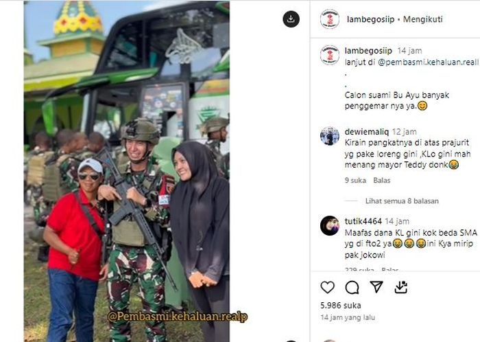 Lettu Fardhana.calon suami Ayu Ting Ting dikepung emak-emak