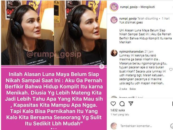 Postingan akun @rumpi_gosip 
