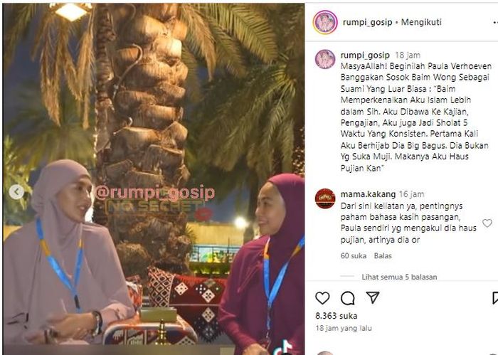 Postingan akun @rumpi_gosip