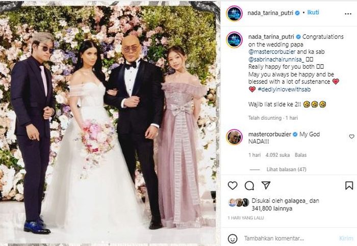 Postingan Nada Tarina anak angkat Deddy Corbuzier