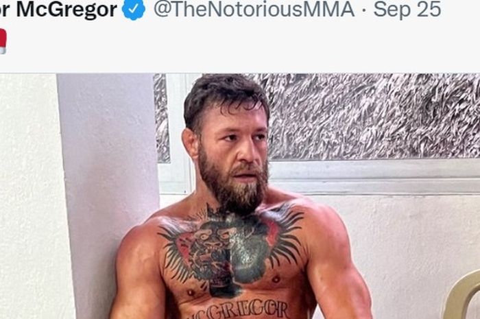 Penampilan terbaru petarung kelas ringan UFC, Conor McGregor, pada 25 September 2022.