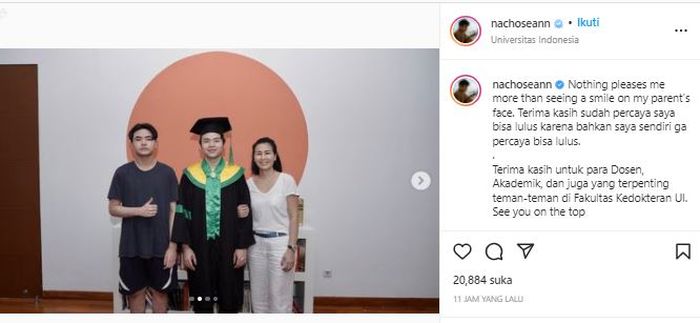 Postingan Nicholas Sean