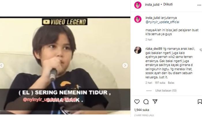 Postingan akun @insta_julid
