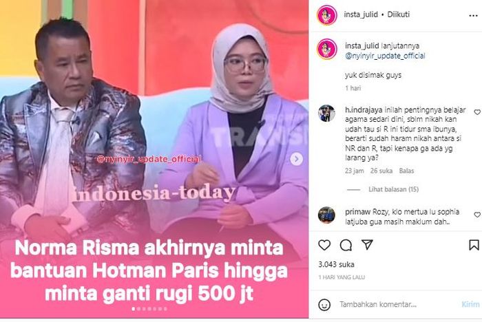 Hotman Paris dukung Norma Risma