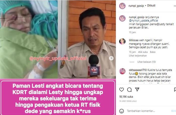 Rizky Billar ditegur oleh paman Lesty Kejora