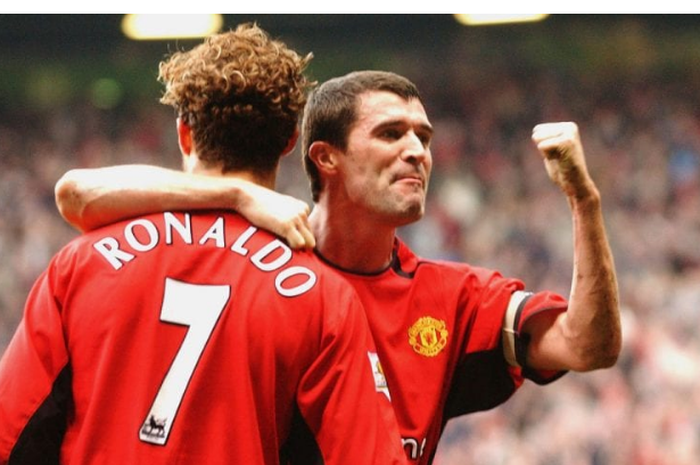 Roy Kean bersama Cristiano Ronaldo saat membela Manchester United. (Tangkapan layar dari pundit arena)