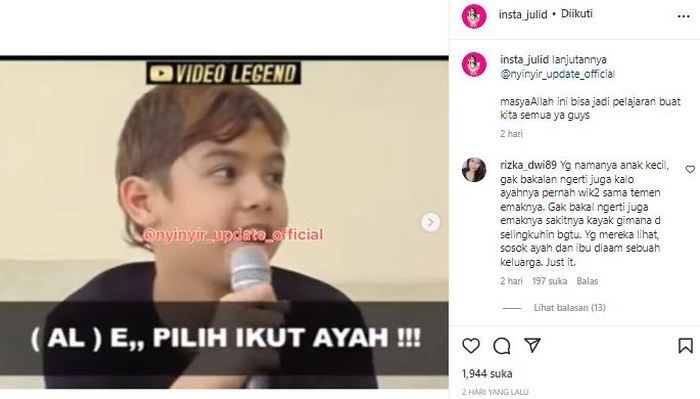 Postingan akun @insta_julid