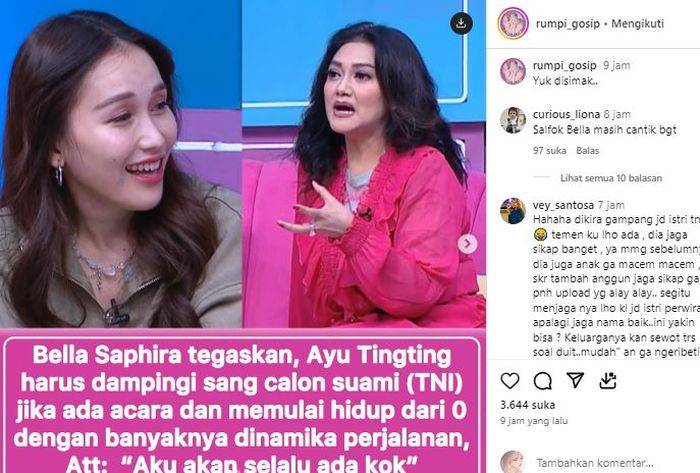 Bella Saphira beri wejangan untuk Ayu