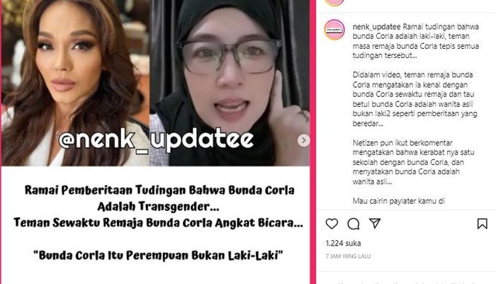 Wanita ini sebut Bunda Corla wanita tulen