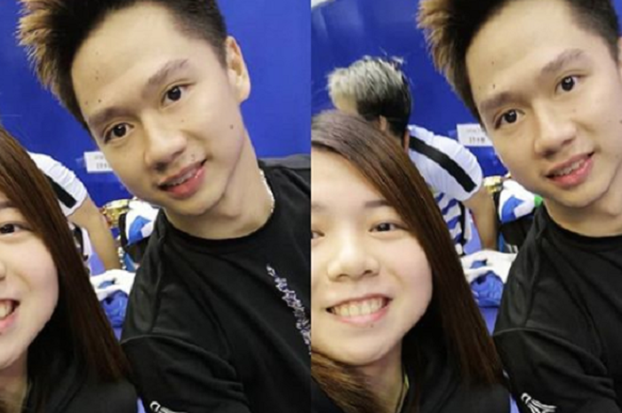 Ng Weng Chi (kiri) dan Kevin Sanjaya (kanan).