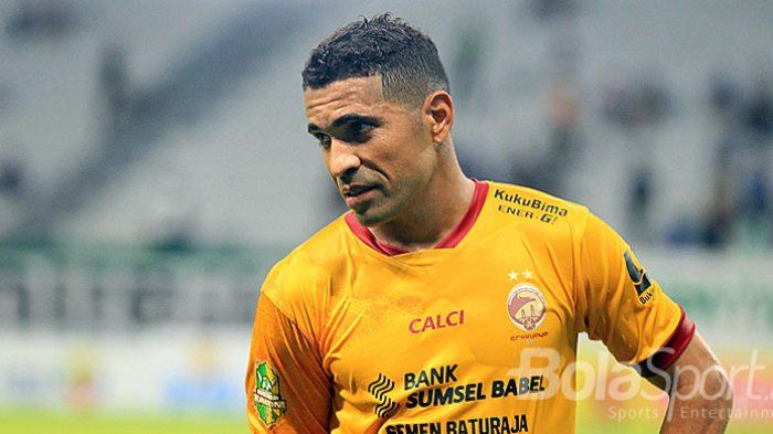 Alberto Goncalves saat masih membela Sriwijaya FC di Liga 1 musim 2018.