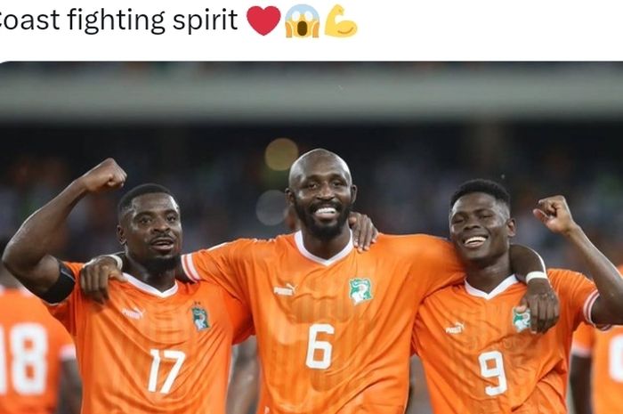 Para pemain tim nasional Pantai Gading kala bertarung melawan timnas Mali pada babak perempat final Piala Afrika 2023 di Stade Bouake, Sabtu (3/2/2024).