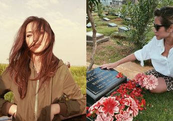 Sambil Berlinang Air Mata Bersimpuh di Depan Makam Olga Syahputra, Jessica Iskandar: Makasih Ya Udah Jagain Aku dari Dulu
