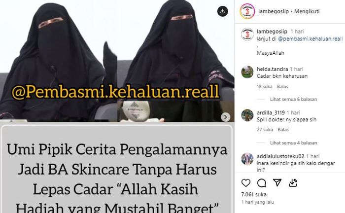 Posting-an akun @lambegosiip