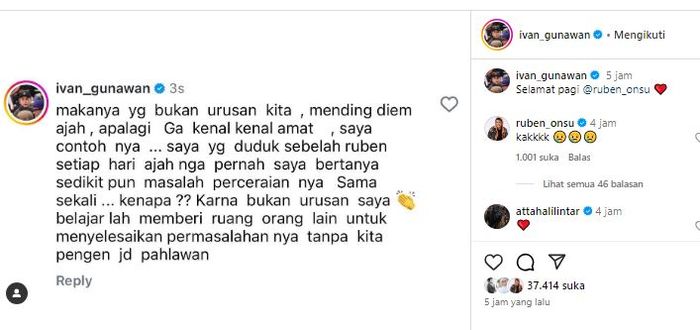 Postingan Ivan Gunawan