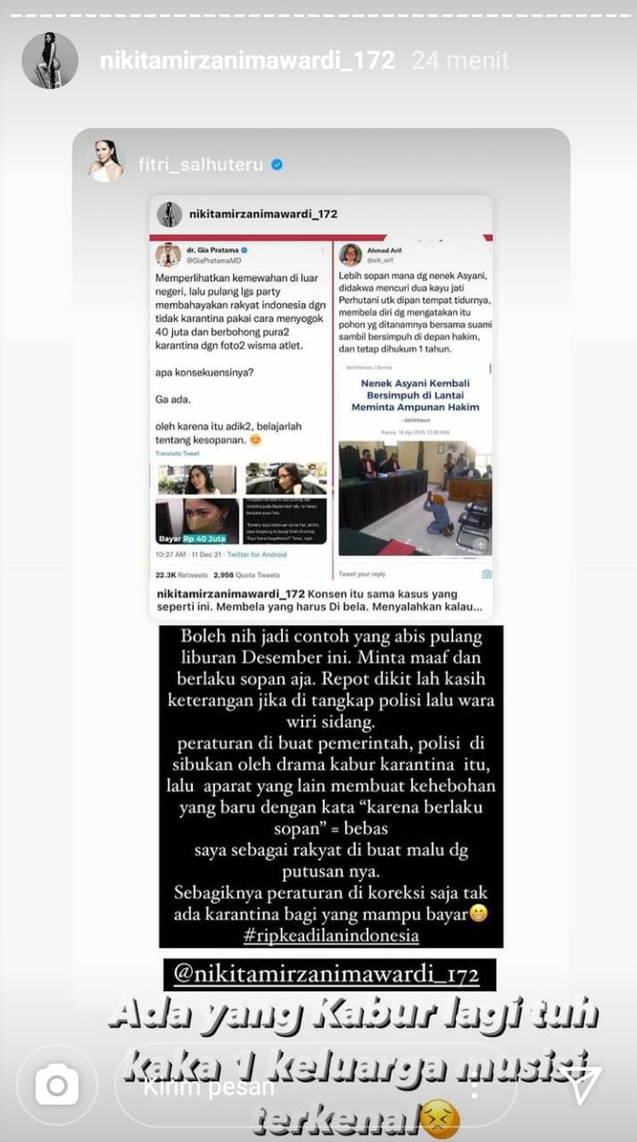 Unggahan Nikita Mirzani