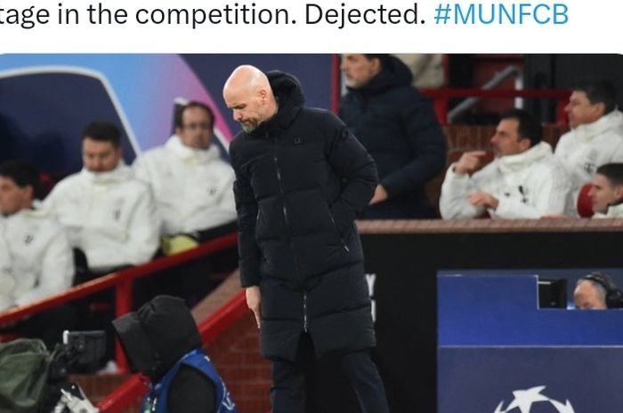 Pelatih Man United, Erik ten Hag, harus melihat tim asuhannya tersingkir pada hasil lengkap Liga Champions musim 2023-2024.