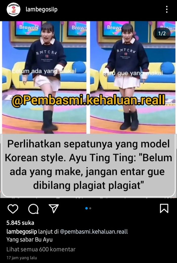 Postingan akun @lambegosiip