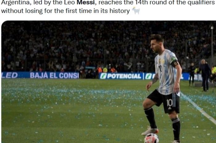 Megabintang Argentina, Lionel Messi, dalam laga kontra timnas Brasil.