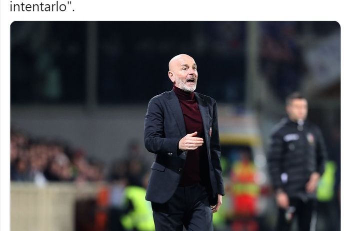 Juru taktik asal Italia, Stefano Pioli, saat melatih AC Milan.