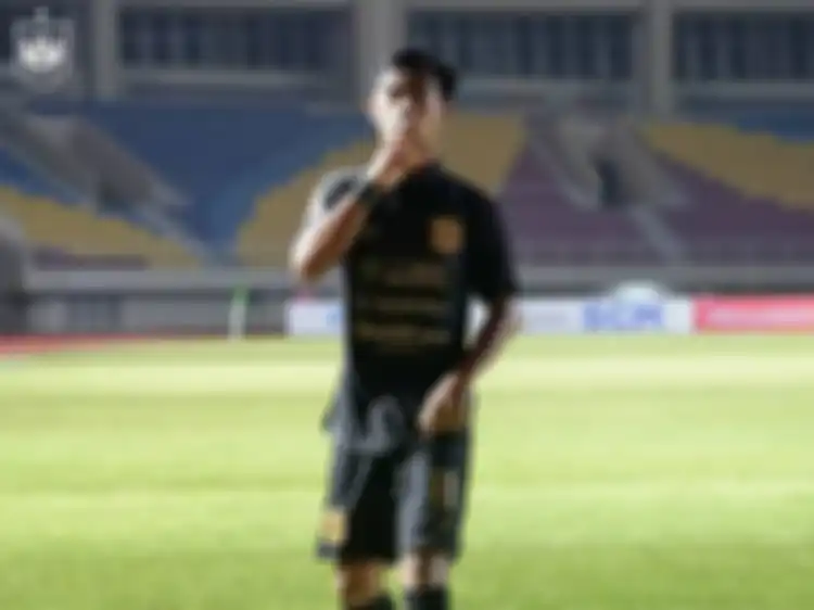 Selebrasi pemain timnas Indonesia, Pratama Arhan, ketika mencetak gol untuk PSIS Semarang ke gawang Arema FC di Piala Menpora 2021.