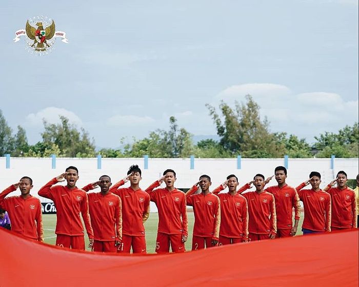 Pemain timnas U-15 Indonesia saat tampil di Piala AFF U1-5 2019.
