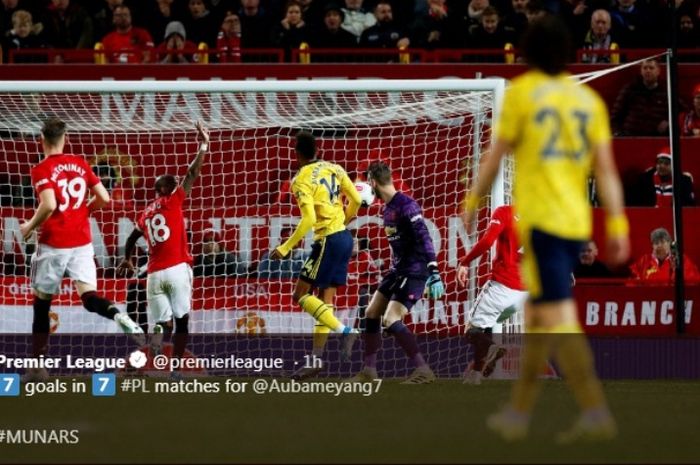 Laga Manchester United versus Arsenal di Old Trafford, Senin (30/9/2019).