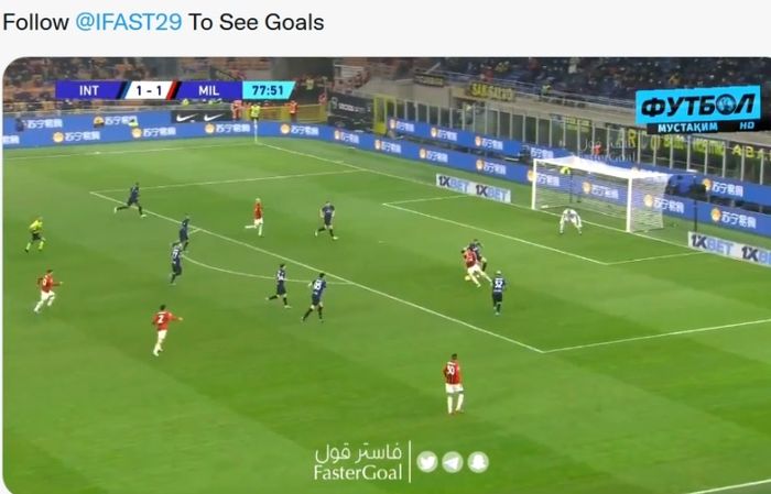 Proses gol Olivier Giroud ke gawang Inter Milan.