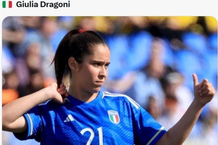 Giulia Dragoni, gelandang muda timnas putri Italia.