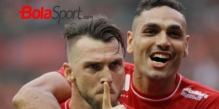 Marko Simic dan Jaimerson da Silva Xavier (kanan) saat masih membela Persija Jakarta.