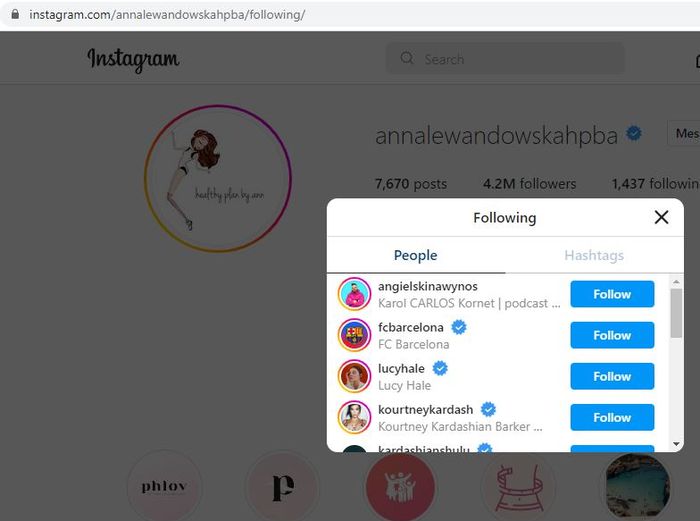 Istri lewandowski, Anna Lewandowska, mulai mengikuti Instagram resmi Barcelona