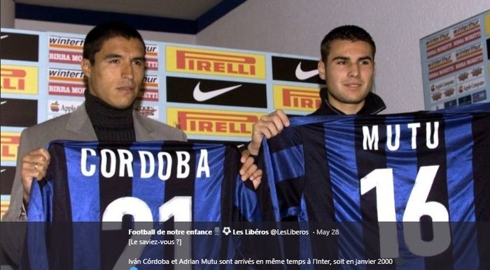 Adrian Mutu saat diperkenalkan oleh Inter Milan.