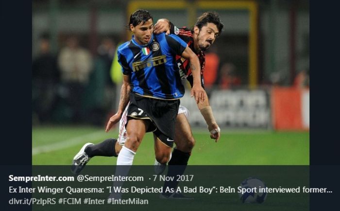 Ricardo Quaresma semasa membela Inter Milan.