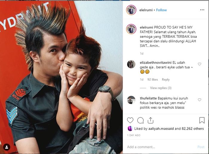 Ucapan ulang tahun El untuk ayahnya