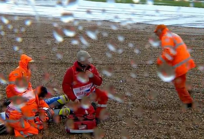 Crash di FP4 MotoGP Inggris.